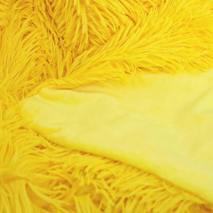 Luxury Shaggy Throw Blanket, Long Pile Plush, Bright Yellow, Soft Decorative Throw for Couch Bed,Gift for Women (63"x79",Bright Yellow)