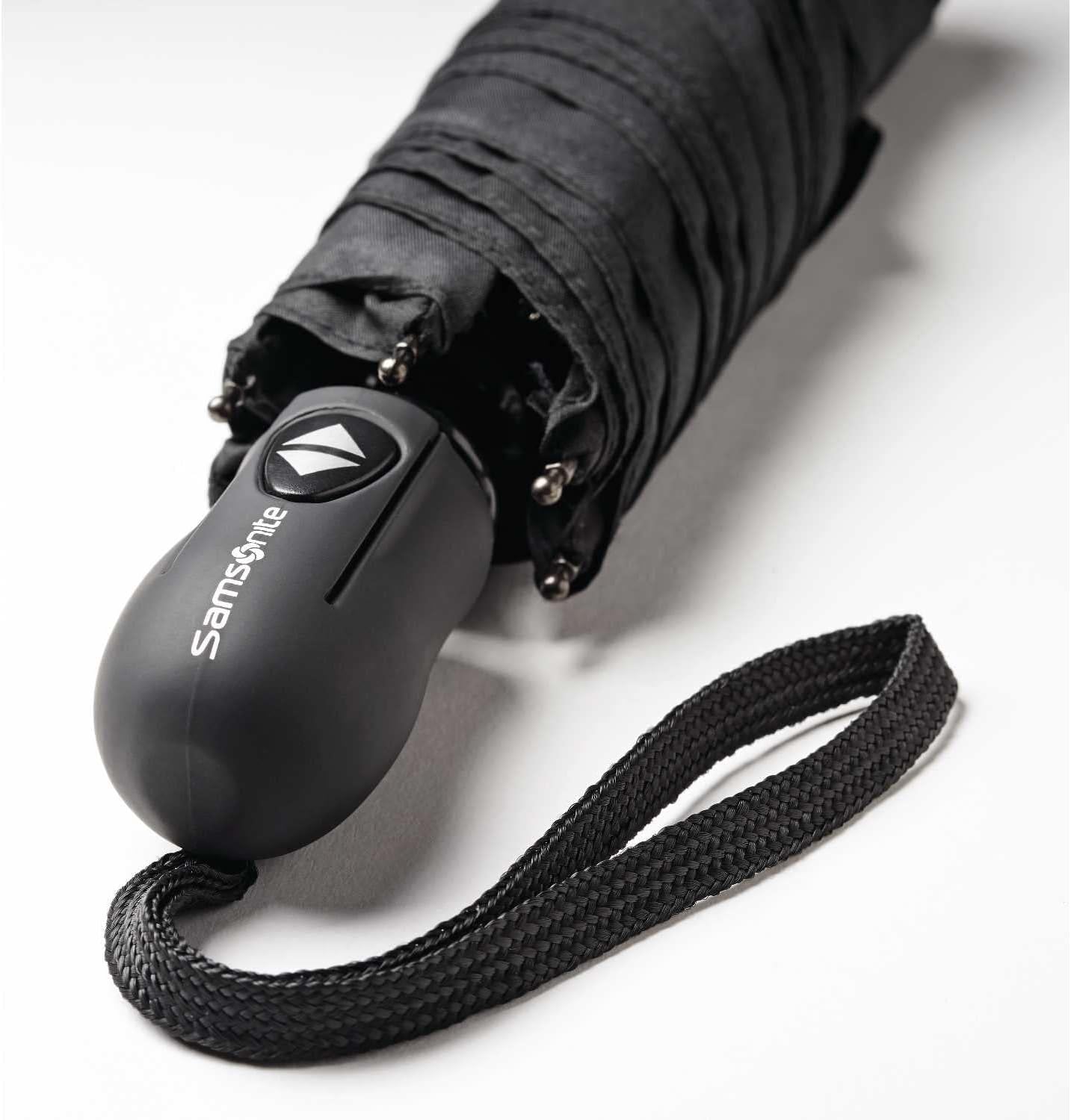 Compact Auto Open/Close Umbrella, Black, One Size