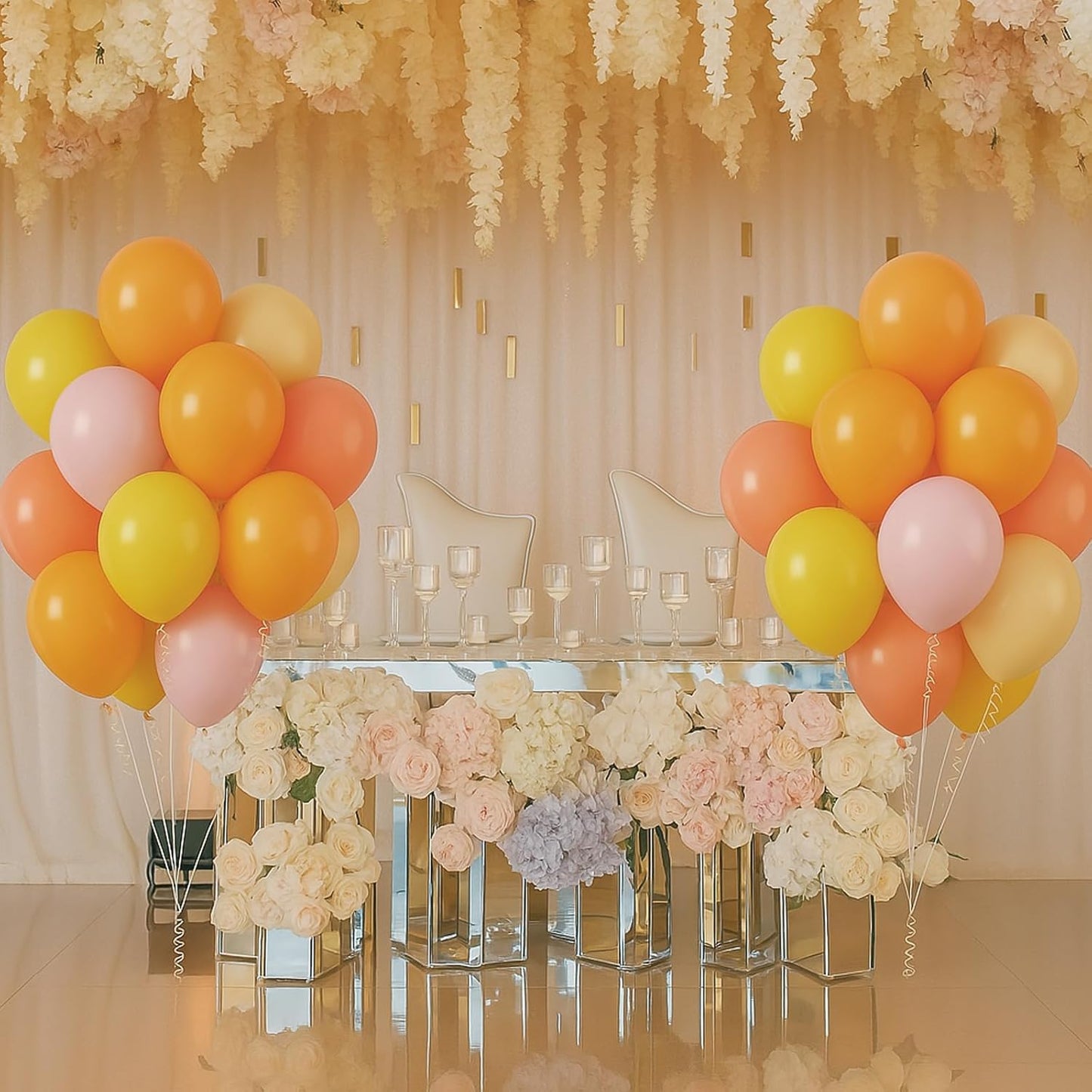 Boho Daisy Balloons, 12 Inch Dusty Pink Yellow Balloons, Lemon Yellow Dusty Pink Nude Brown Pastel Pink Latex Balloon for Boho Daisy Theme Birthday Baby Shower Wedding Party Decorations