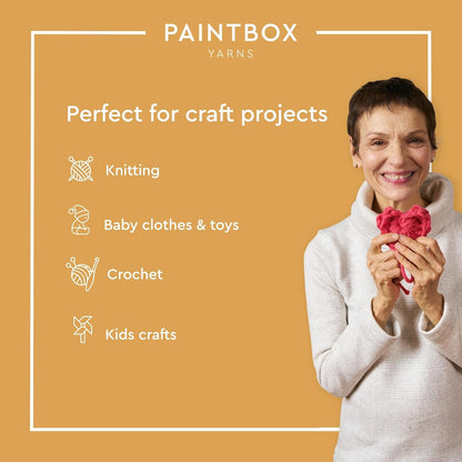 Paintbox Yarns 100% Cotton DK Yarn 1.76oz / 50g, 137yds / 125m | Mustard Yellow Wool For Crochet, Knitting - Soft, Lightweight Double Knit Yarn For Clothes