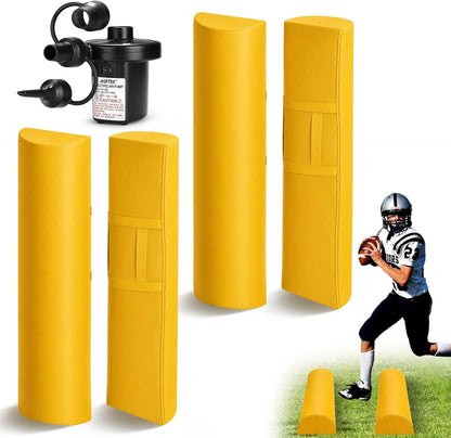 Football Step Over Dummy Inflatable PU Football Tackling Dummy with Heavy Duty Handles and Pump Athletic Agility Tackling Dummies Waterproof Training Equipment for Footwork Drills Sports Practice