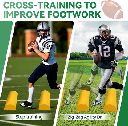 Football Step Over Dummy Inflatable PU Football Tackling Dummy with Heavy Duty Handles and Pump Athletic Agility Tackling Dummies Waterproof Training Equipment for Footwork Drills Sports Practice