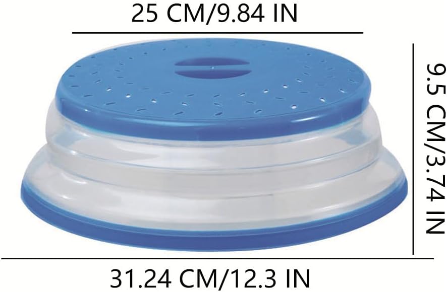 Collapsible Microwave Splatter Cover, Dishwasher-safe, Microwave Plate Cover With Steam Vent，BPA-Free Silicone & Plastic (12.3 IN,Yellow-green)