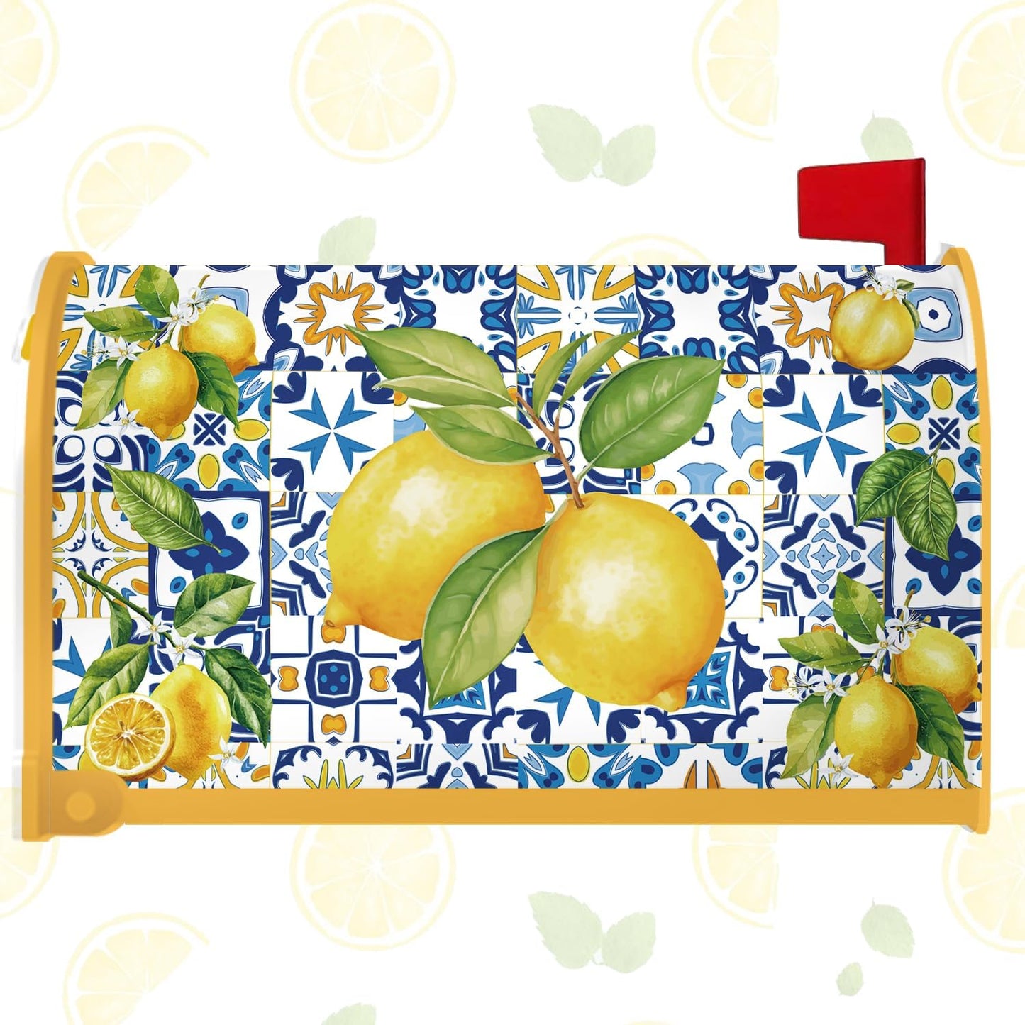 Mailbox Covers Magnetic Standard Size Summer Lemon Amalfi Coast | 20x18Inches, Waterproof, Weather Resistant, Stong Magnet, Vibrant Color, Not Fade, Last Long, Lemon Lovers Mailbox Wrap Gifts
