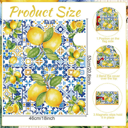 Mailbox Covers Magnetic Standard Size Summer Lemon Amalfi Coast | 20x18Inches, Waterproof, Weather Resistant, Stong Magnet, Vibrant Color, Not Fade, Last Long, Lemon Lovers Mailbox Wrap Gifts