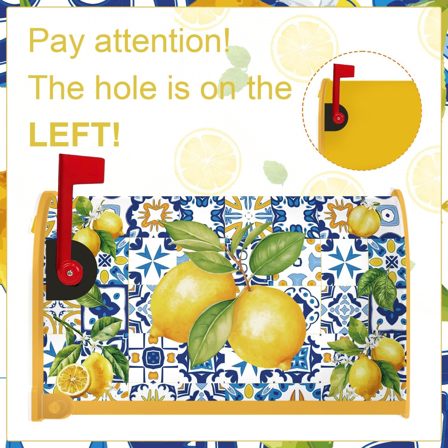 Mailbox Covers Magnetic Standard Size Summer Lemon Amalfi Coast | 20x18Inches, Waterproof, Weather Resistant, Stong Magnet, Vibrant Color, Not Fade, Last Long, Lemon Lovers Mailbox Wrap Gifts