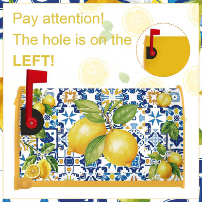 Mailbox Covers Magnetic Standard Size Summer Lemon Amalfi Coast | 20x18Inches, Waterproof, Weather Resistant, Stong Magnet, Vibrant Color, Not Fade, Last Long, Lemon Lovers Mailbox Wrap Gifts