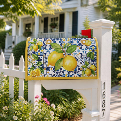 Mailbox Covers Magnetic Standard Size Summer Lemon Amalfi Coast | 20x18Inches, Waterproof, Weather Resistant, Stong Magnet, Vibrant Color, Not Fade, Last Long, Lemon Lovers Mailbox Wrap Gifts
