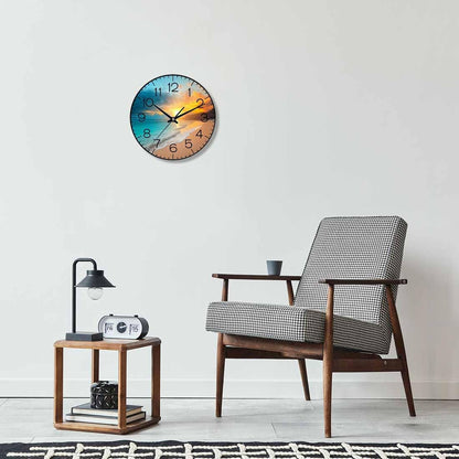 Lemon Wall Clock Yellow-Green Lemon Leaves Battery Powered Wall Clock Silent Non Ticking 10 Inch for Living Room, Kitchen, Home,Bathroom, Bedroom - Colors B