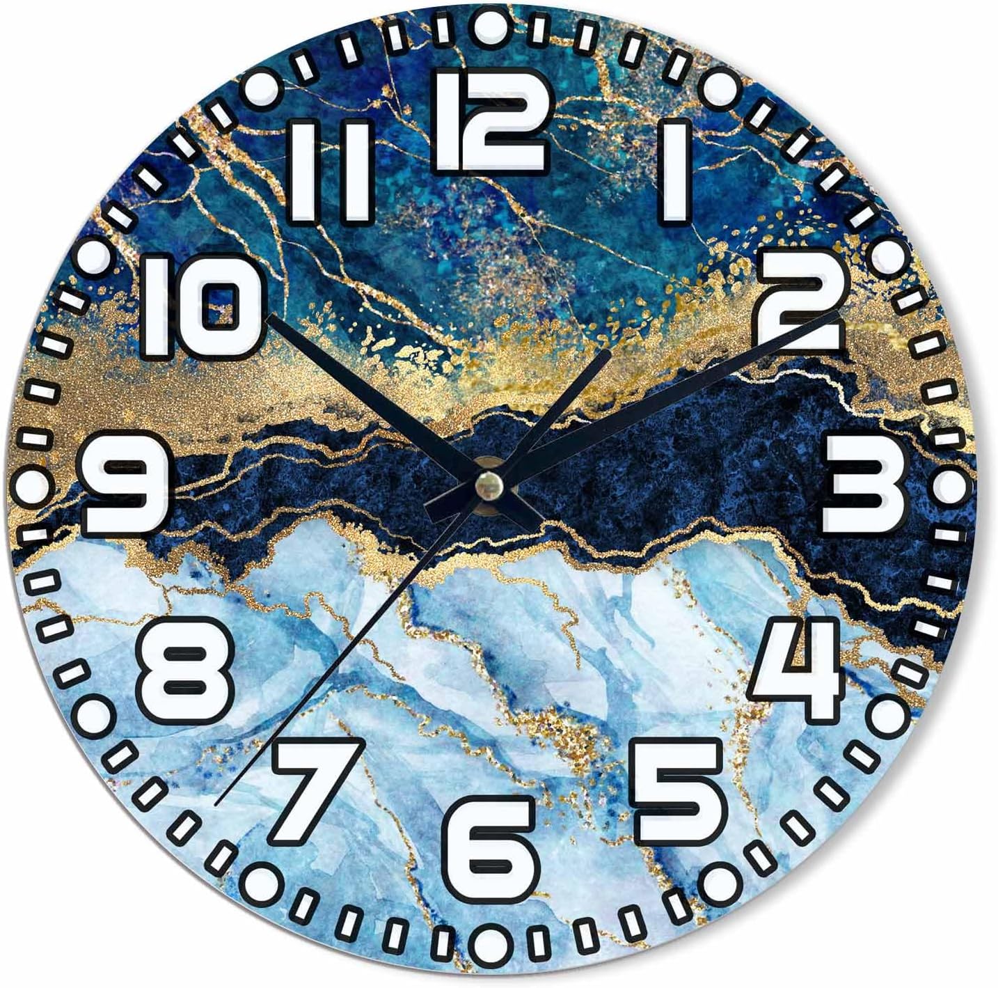 Lemon Wall Clock Yellow-Green Lemon Leaves Battery Powered Wall Clock Silent Non Ticking 10 Inch for Living Room, Kitchen, Home,Bathroom, Bedroom - Colors B