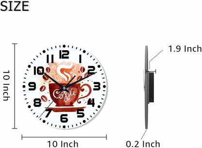 Lemon Wall Clock Yellow-Green Lemon Leaves Battery Powered Wall Clock Silent Non Ticking 10 Inch for Living Room, Kitchen, Home,Bathroom, Bedroom - Colors B