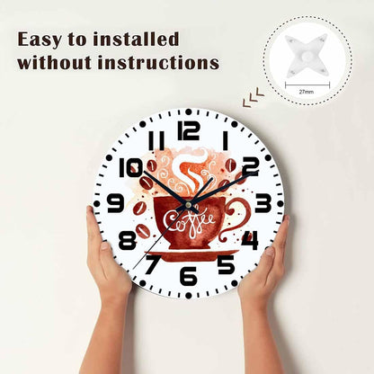 Lemon Wall Clock Yellow-Green Lemon Leaves Battery Powered Wall Clock Silent Non Ticking 10 Inch for Living Room, Kitchen, Home,Bathroom, Bedroom - Colors B