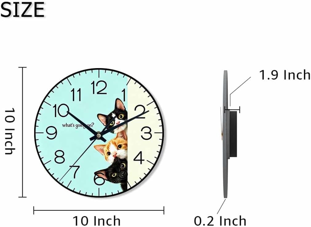 Lemon Wall Clock Yellow-Green Lemon Leaves Battery Powered Wall Clock Silent Non Ticking 10 Inch for Living Room, Kitchen, Home,Bathroom, Bedroom - Colors B