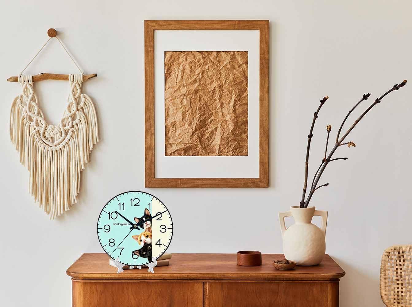 Lemon Wall Clock Yellow-Green Lemon Leaves Battery Powered Wall Clock Silent Non Ticking 10 Inch for Living Room, Kitchen, Home,Bathroom, Bedroom - Colors B