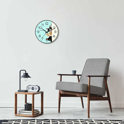 Lemon Wall Clock Yellow-Green Lemon Leaves Battery Powered Wall Clock Silent Non Ticking 10 Inch for Living Room, Kitchen, Home,Bathroom, Bedroom - Colors B