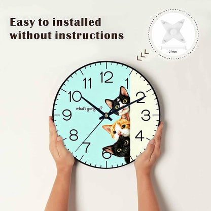 Lemon Wall Clock Yellow-Green Lemon Leaves Battery Powered Wall Clock Silent Non Ticking 10 Inch for Living Room, Kitchen, Home,Bathroom, Bedroom - Colors B