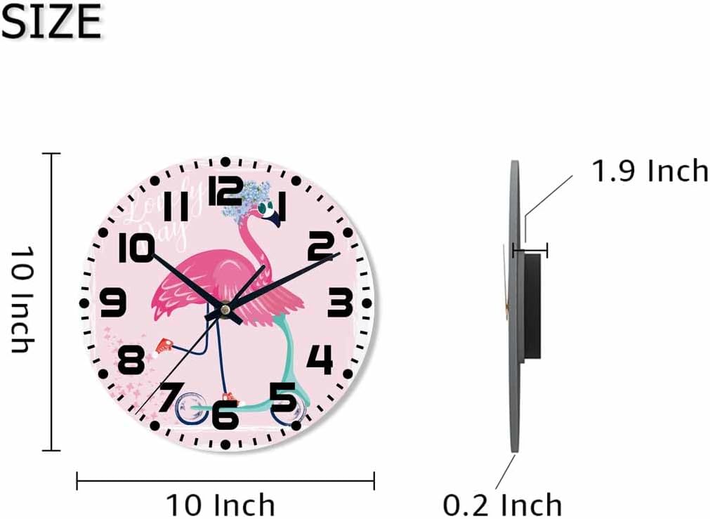Lemon Wall Clock Yellow-Green Lemon Leaves Battery Powered Wall Clock Silent Non Ticking 10 Inch for Living Room, Kitchen, Home,Bathroom, Bedroom - Colors B