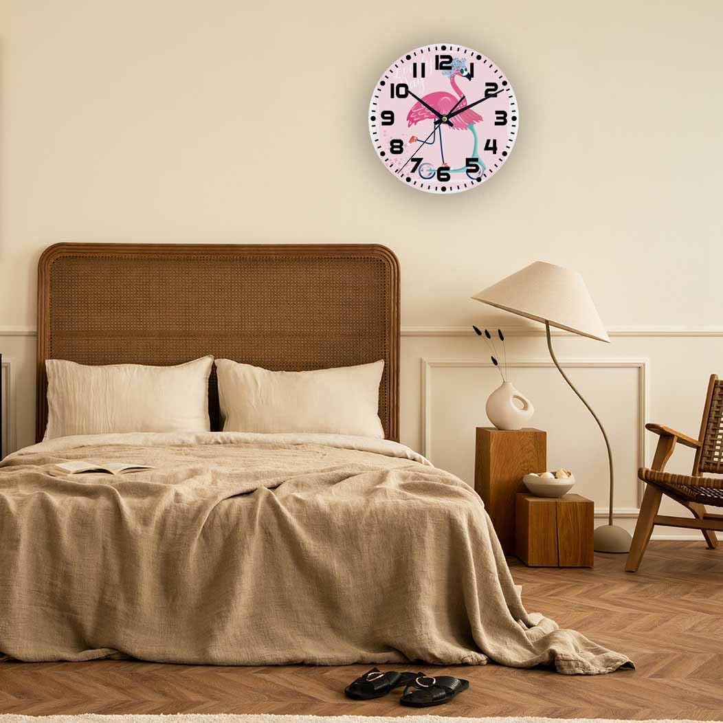 Lemon Wall Clock Yellow-Green Lemon Leaves Battery Powered Wall Clock Silent Non Ticking 10 Inch for Living Room, Kitchen, Home,Bathroom, Bedroom - Colors B