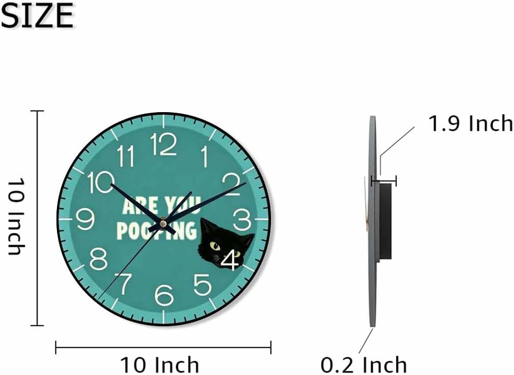 Lemon Wall Clock Yellow-Green Lemon Leaves Battery Powered Wall Clock Silent Non Ticking 10 Inch for Living Room, Kitchen, Home,Bathroom, Bedroom - Colors B