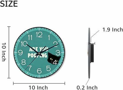 Lemon Wall Clock Yellow-Green Lemon Leaves Battery Powered Wall Clock Silent Non Ticking 10 Inch for Living Room, Kitchen, Home,Bathroom, Bedroom - Colors B