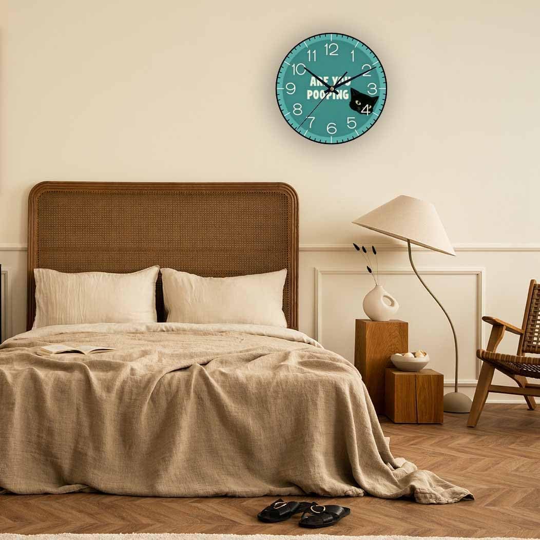 Lemon Wall Clock Yellow-Green Lemon Leaves Battery Powered Wall Clock Silent Non Ticking 10 Inch for Living Room, Kitchen, Home,Bathroom, Bedroom - Colors B