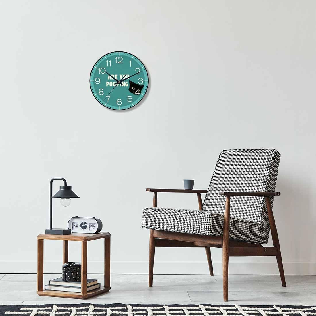 Lemon Wall Clock Yellow-Green Lemon Leaves Battery Powered Wall Clock Silent Non Ticking 10 Inch for Living Room, Kitchen, Home,Bathroom, Bedroom - Colors B