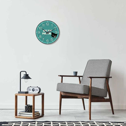 Lemon Wall Clock Yellow-Green Lemon Leaves Battery Powered Wall Clock Silent Non Ticking 10 Inch for Living Room, Kitchen, Home,Bathroom, Bedroom - Colors B