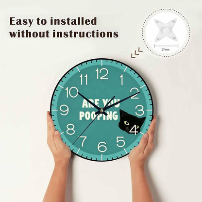 Lemon Wall Clock Yellow-Green Lemon Leaves Battery Powered Wall Clock Silent Non Ticking 10 Inch for Living Room, Kitchen, Home,Bathroom, Bedroom - Colors B