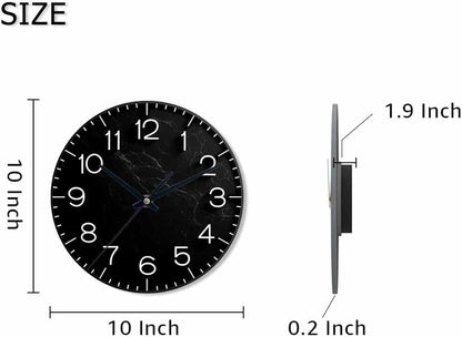 Lemon Wall Clock Yellow-Green Lemon Leaves Battery Powered Wall Clock Silent Non Ticking 10 Inch for Living Room, Kitchen, Home,Bathroom, Bedroom - Colors B