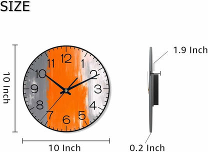 Lemon Wall Clock Yellow-Green Lemon Leaves Battery Powered Wall Clock Silent Non Ticking 10 Inch for Living Room, Kitchen, Home,Bathroom, Bedroom - Colors B