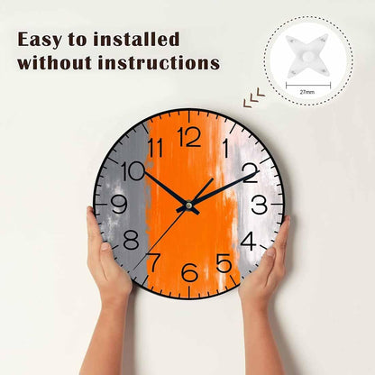 Lemon Wall Clock Yellow-Green Lemon Leaves Battery Powered Wall Clock Silent Non Ticking 10 Inch for Living Room, Kitchen, Home,Bathroom, Bedroom - Colors B