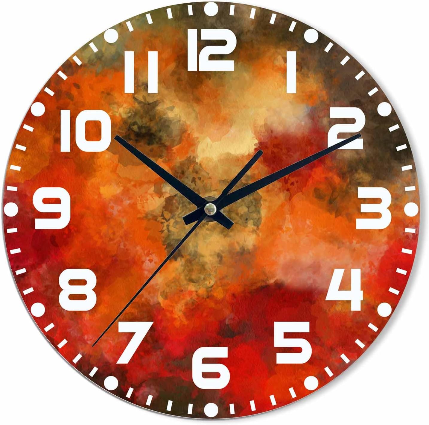 Lemon Wall Clock Yellow-Green Lemon Leaves Battery Powered Wall Clock Silent Non Ticking 10 Inch for Living Room, Kitchen, Home,Bathroom, Bedroom - Colors B
