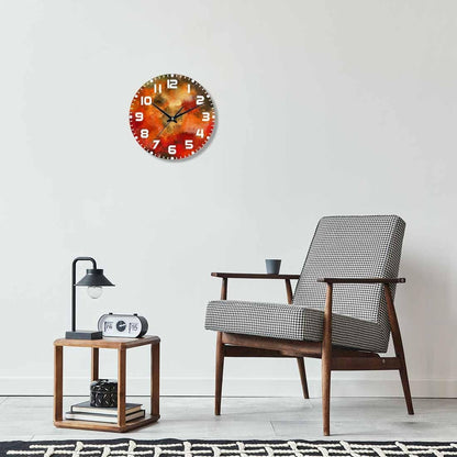 Lemon Wall Clock Yellow-Green Lemon Leaves Battery Powered Wall Clock Silent Non Ticking 10 Inch for Living Room, Kitchen, Home,Bathroom, Bedroom - Colors B