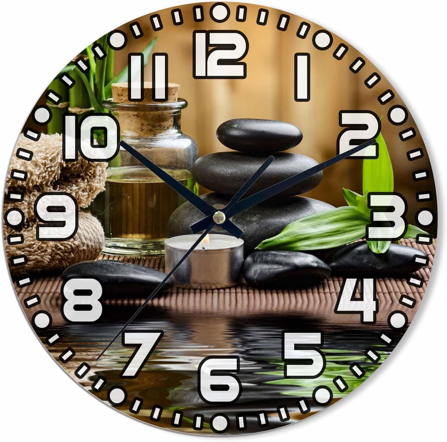 Lemon Wall Clock Yellow-Green Lemon Leaves Battery Powered Wall Clock Silent Non Ticking 10 Inch for Living Room, Kitchen, Home,Bathroom, Bedroom - Colors B