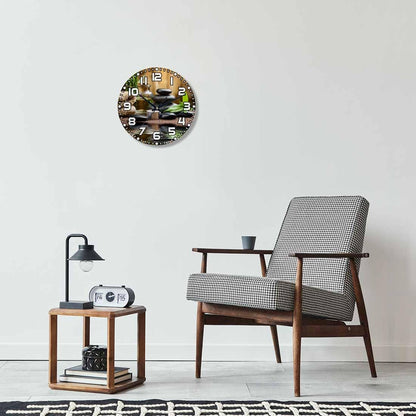 Lemon Wall Clock Yellow-Green Lemon Leaves Battery Powered Wall Clock Silent Non Ticking 10 Inch for Living Room, Kitchen, Home,Bathroom, Bedroom - Colors B