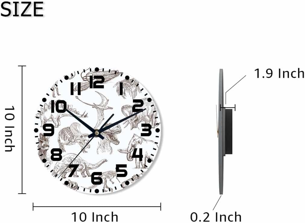 Lemon Wall Clock Yellow-Green Lemon Leaves Battery Powered Wall Clock Silent Non Ticking 10 Inch for Living Room, Kitchen, Home,Bathroom, Bedroom - Colors B