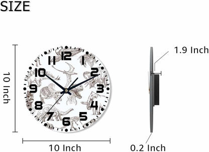 Lemon Wall Clock Yellow-Green Lemon Leaves Battery Powered Wall Clock Silent Non Ticking 10 Inch for Living Room, Kitchen, Home,Bathroom, Bedroom - Colors B