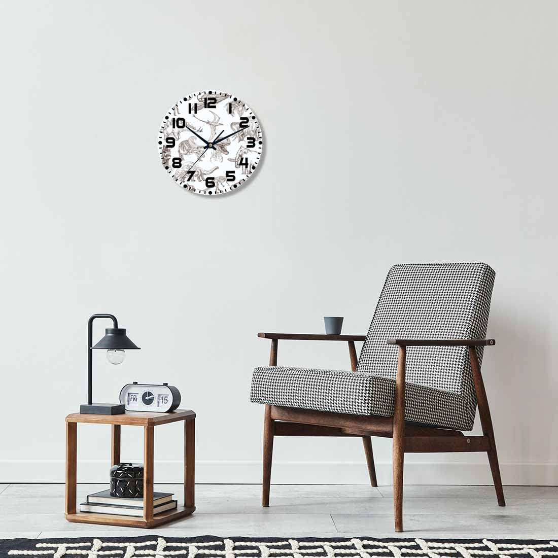 Lemon Wall Clock Yellow-Green Lemon Leaves Battery Powered Wall Clock Silent Non Ticking 10 Inch for Living Room, Kitchen, Home,Bathroom, Bedroom - Colors B