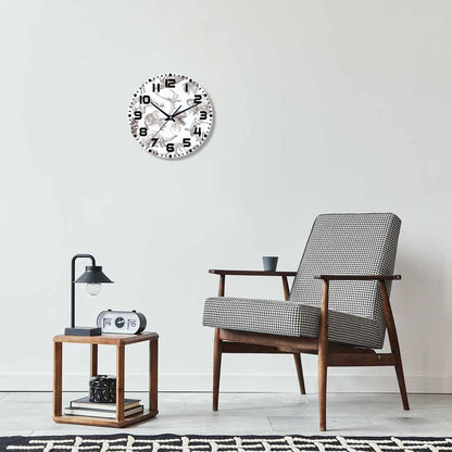 Lemon Wall Clock Yellow-Green Lemon Leaves Battery Powered Wall Clock Silent Non Ticking 10 Inch for Living Room, Kitchen, Home,Bathroom, Bedroom - Colors B