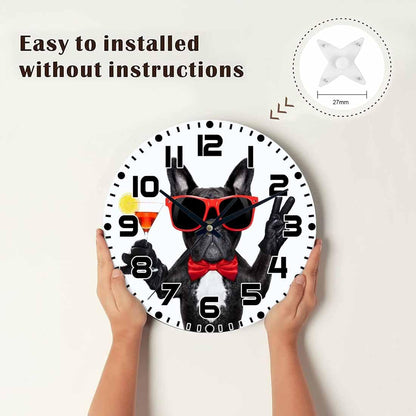 Lemon Wall Clock Yellow-Green Lemon Leaves Battery Powered Wall Clock Silent Non Ticking 10 Inch for Living Room, Kitchen, Home,Bathroom, Bedroom - Colors B