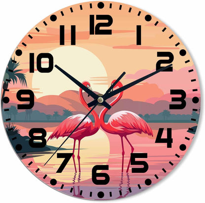 Lemon Wall Clock Yellow-Green Lemon Leaves Battery Powered Wall Clock Silent Non Ticking 10 Inch for Living Room, Kitchen, Home,Bathroom, Bedroom - Colors B