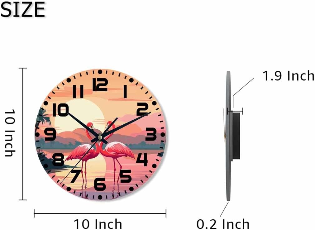 Lemon Wall Clock Yellow-Green Lemon Leaves Battery Powered Wall Clock Silent Non Ticking 10 Inch for Living Room, Kitchen, Home,Bathroom, Bedroom - Colors B