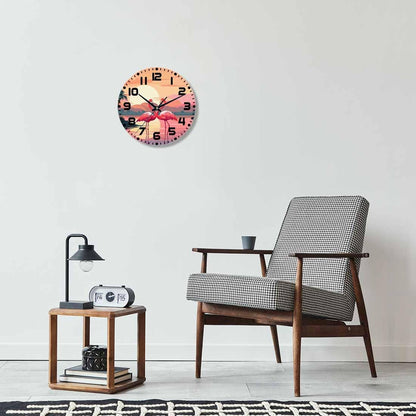 Lemon Wall Clock Yellow-Green Lemon Leaves Battery Powered Wall Clock Silent Non Ticking 10 Inch for Living Room, Kitchen, Home,Bathroom, Bedroom - Colors B