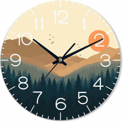Lemon Wall Clock Yellow-Green Lemon Leaves Battery Powered Wall Clock Silent Non Ticking 10 Inch for Living Room, Kitchen, Home,Bathroom, Bedroom - Colors B