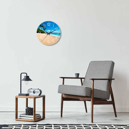 Lemon Wall Clock Yellow-Green Lemon Leaves Battery Powered Wall Clock Silent Non Ticking 10 Inch for Living Room, Kitchen, Home,Bathroom, Bedroom - Colors B