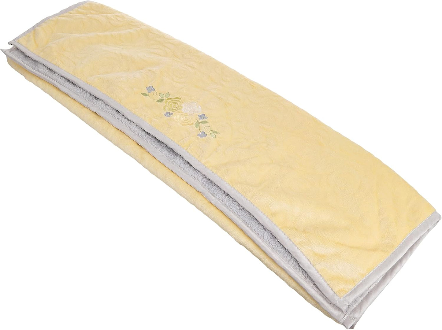 Plush Baby Blanket Super-Soft for Boys and Girls, Gifts for Kids Embroidered Fleece Baby Blanket, Portable Bed Throws for Baby Crib and Toddler Bed, 30”x40”(Yellow Grey Floral)