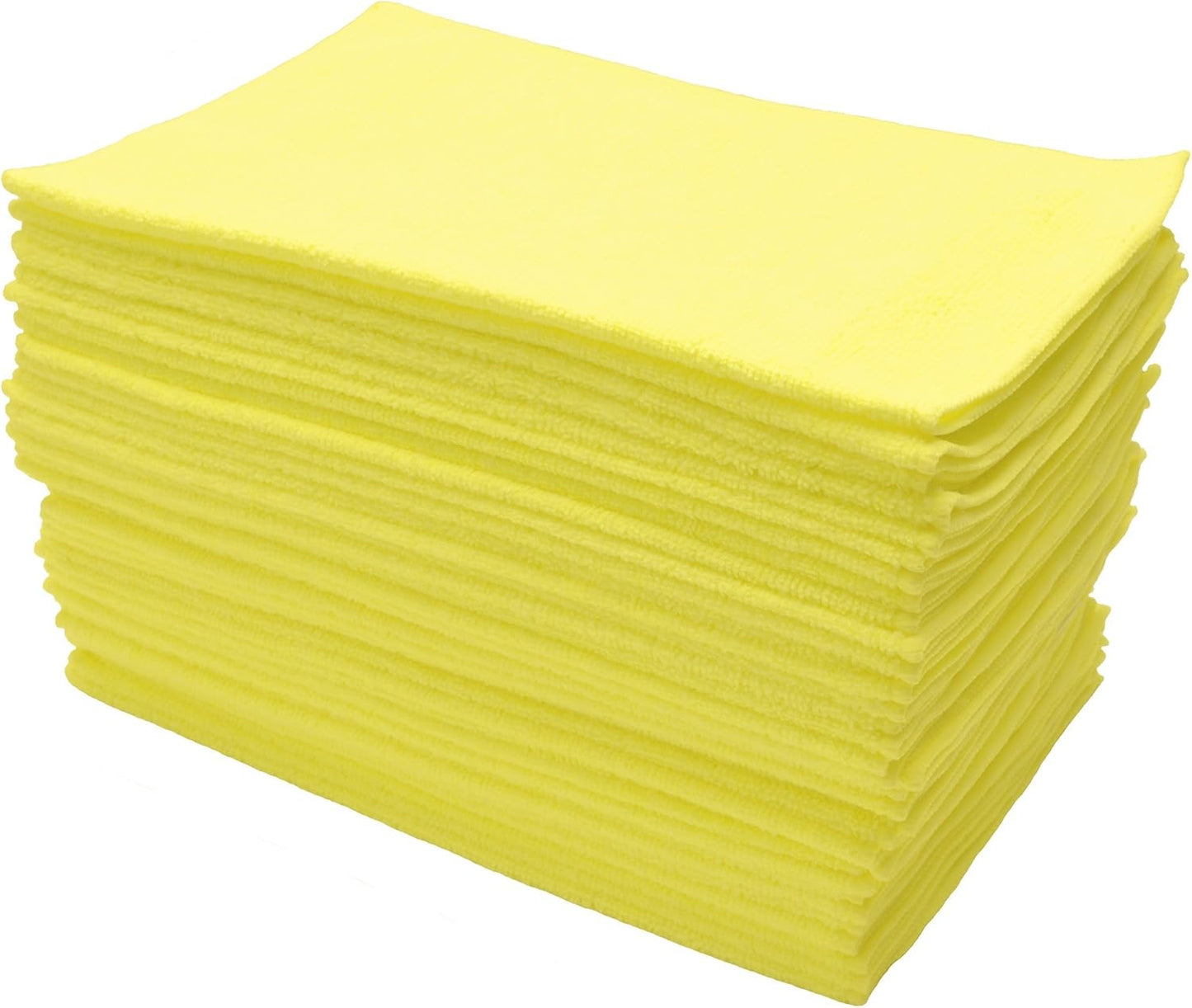300 GSM Microfiber Cleaning Cloths, Soft, Streak-Free, Lint-Free, Ultra Absorbent, Reusable Towels for Auto Detailing, Home Cleaning, Kitchen, Glass, Electronics, 12x16in, 36-Pack, Yellow