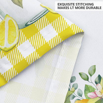 Lemon Shower Curtains for Bathroom, Summer Fruit Green Leaves Bathroom Decor, Waterproof Polyester Fabric Shower Curtain with Hooks 72x72 Inch