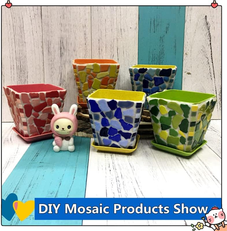 1.1LB Irregular Ceramics Mosaic Tiles, Mosaic Pieces Stones for DIY Mosaic Making Craft Hobby Arts Home Wall Decoration (Tangerine)