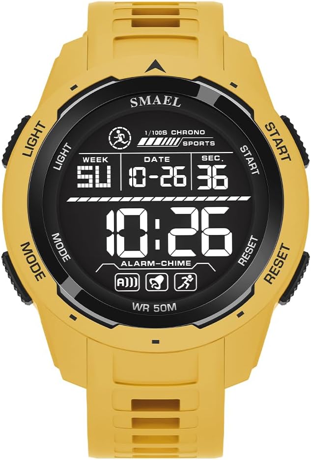 Men's Watches Sports Outdoor Waterproof Military Watch Date Multi Function Tactics LED 46mm Face Alarm Stopwatch for Men 8105